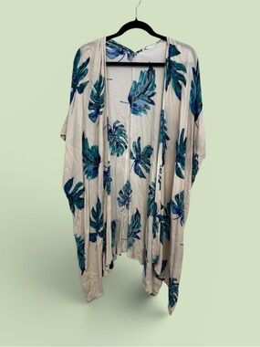 LUSH Tropical Leaf Print Kimono Size S-M
